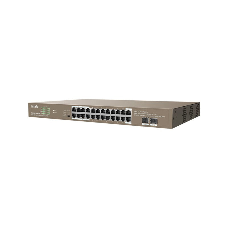 Switch 26 puertos tenda teg1126p - 24 - 410w 24 puertos gigabit ethernet 2 puertos sfp