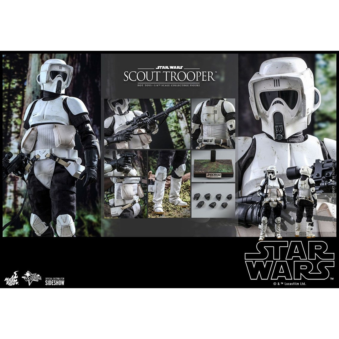 Figura 1 - 6 hot toys scout trooper movies masterpiece series -  star wars the return of the jedi