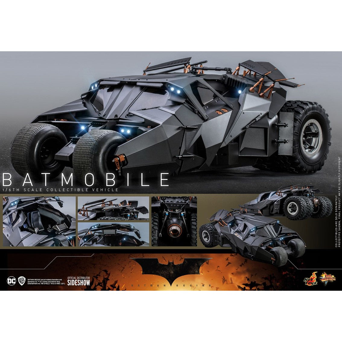 Replica hot toys 1 - 6  batmobile movie masterpiece series -  batman begins