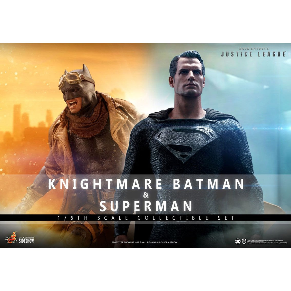 Set figuras hot toys television masterpiece series -  zack snyder's justice league -  knightmare batman and superman