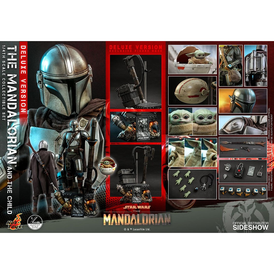 Set figuras  1 - 4  hot toys the mandalorian and the child (deluxe)