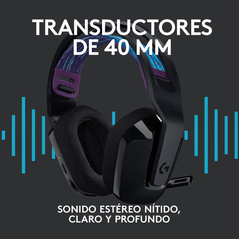 Auriculares con microfono logitech g g535 gaming wireless inalambrico negro