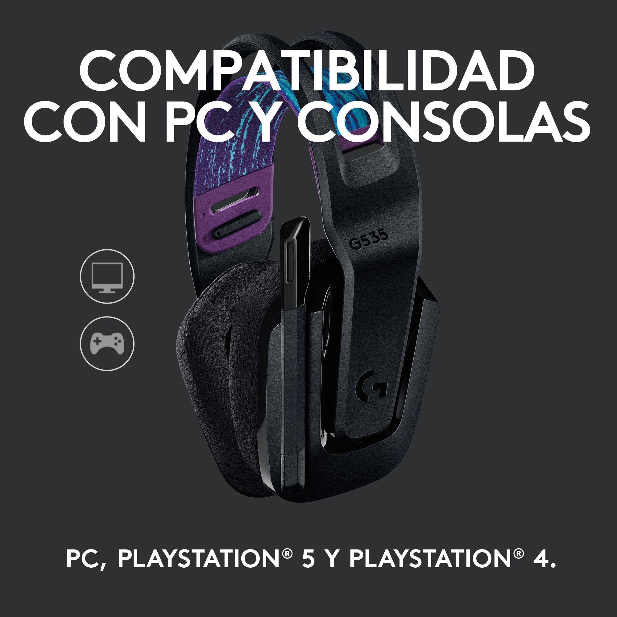 Auriculares con microfono logitech g g535 gaming wireless inalambrico negro