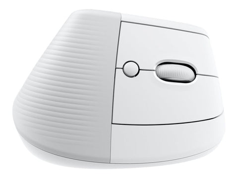 Mouse raton vertical logitech lift para mac 6 botones 4000 dpi wireless inalambrico blanco hueso