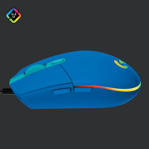 Mouse raton logitech g203 lightsync azul gaming 8.000 dpi 6 botones