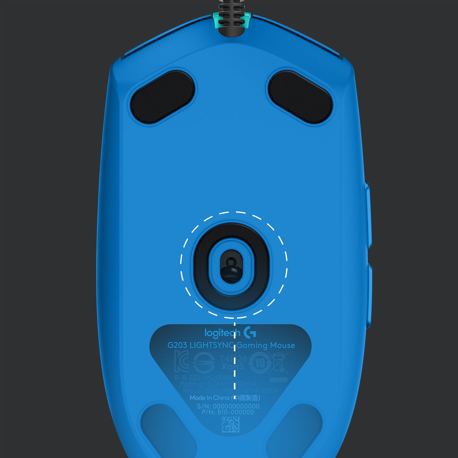 Mouse raton logitech g203 lightsync azul gaming 8.000 dpi 6 botones