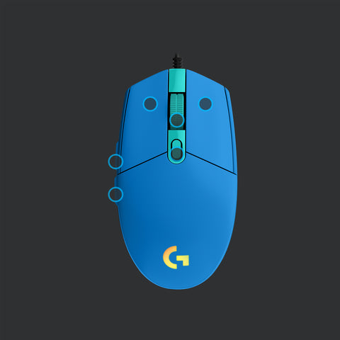 Mouse raton logitech g203 lightsync azul gaming 8.000 dpi 6 botones