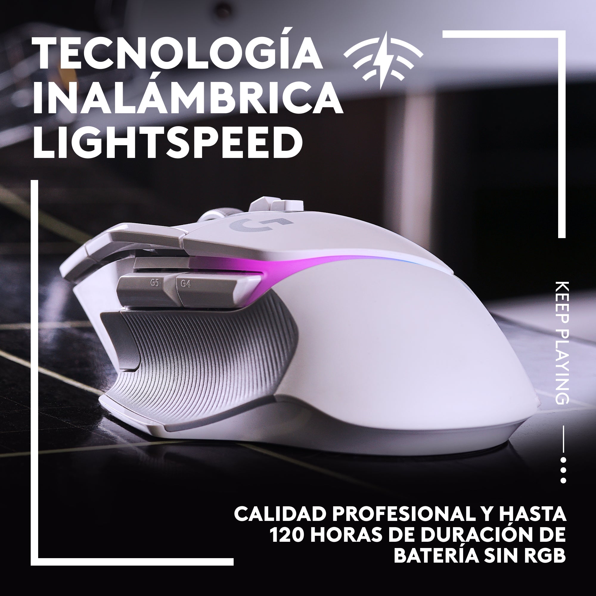 Mouse raton logitech g g502 x plus lightspeed gaming optico wireless inalambrico 25600ppp blanco