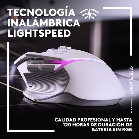 Mouse raton logitech g g502 x plus lightspeed gaming optico wireless inalambrico 25600ppp blanco