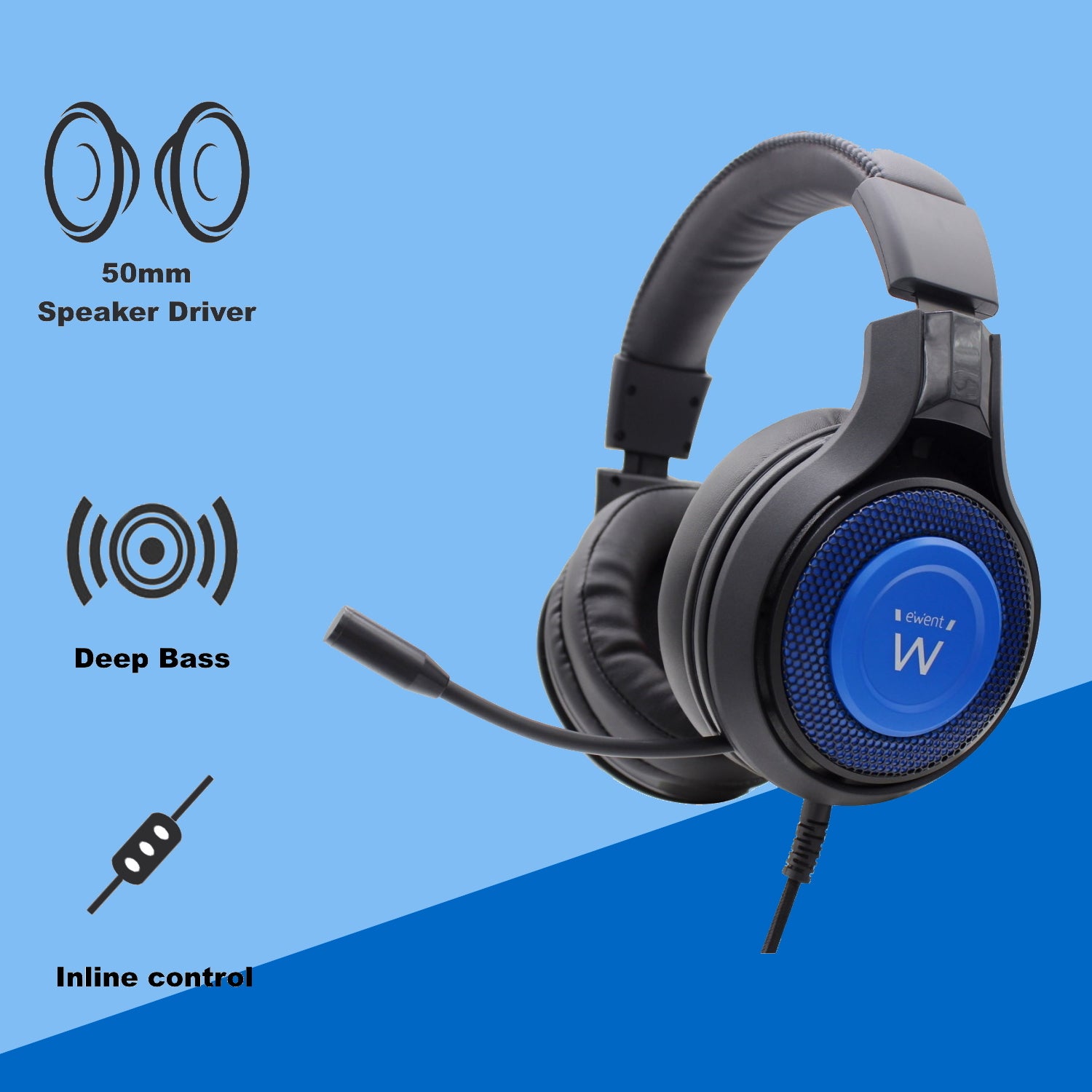 Auriculares para gaming ewent pl3322 con microfono pc & consola