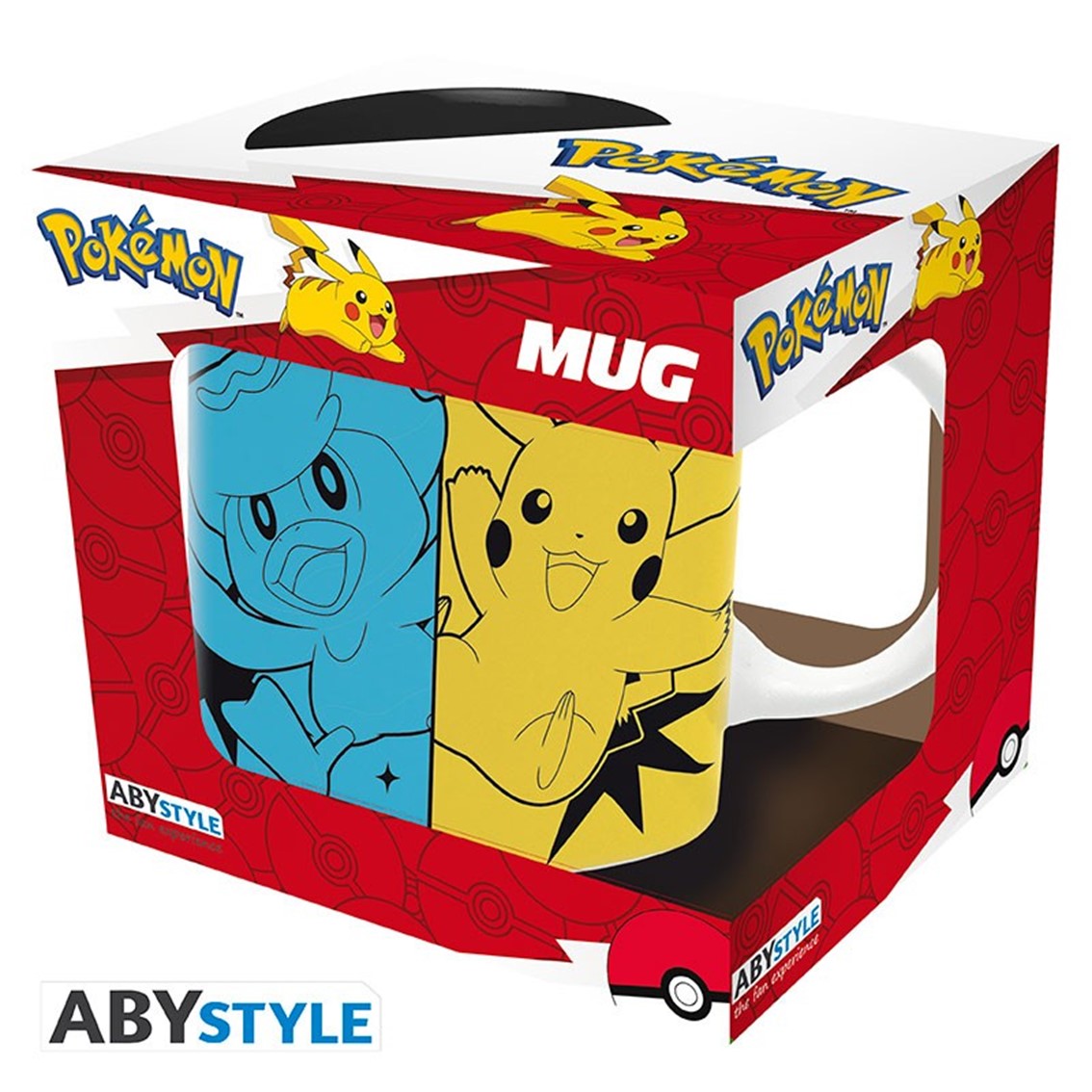 Taza abystyle pokemon -  iniciales escarlata y purpura