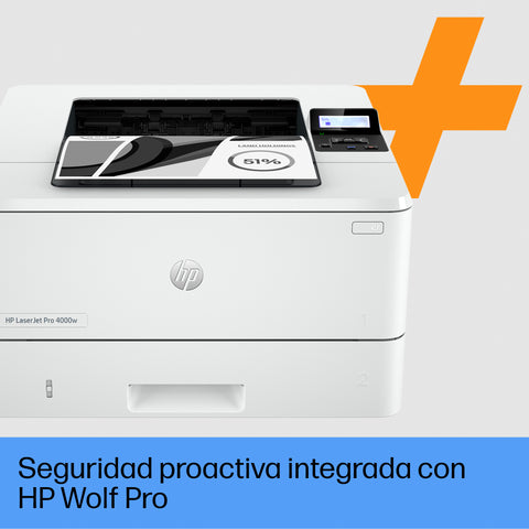 Impresora hp laser monocromo laserjet pro 4002dwe hp+ a4 -  40ppm -  red -  duplex -  wifi