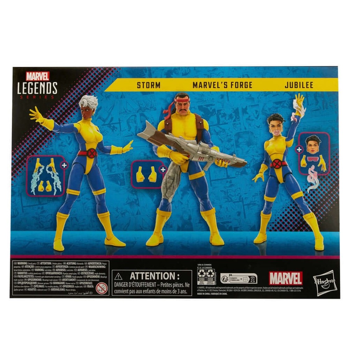 Figuras hasbro marvel legends series xmen 60 anv marvels forge -  storm -  jubilee