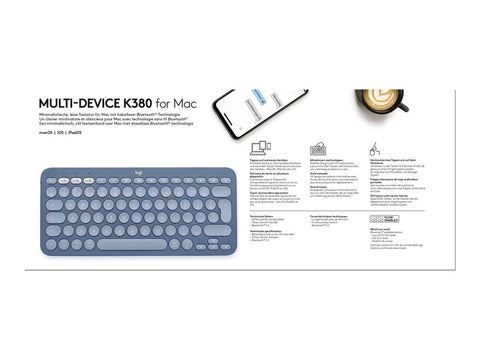 Teclado logitech k380 multi - device para mac bluetooth arandano español