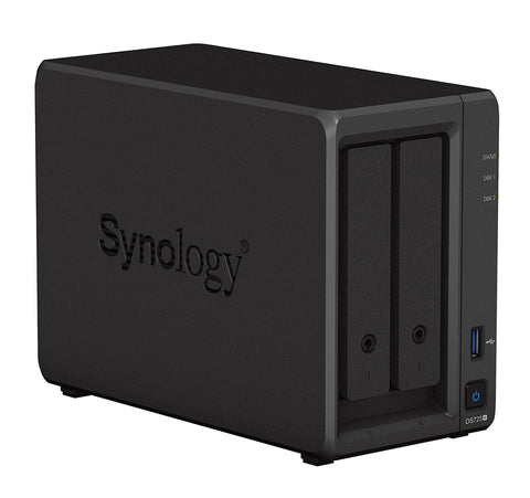 Servidor nas synology disk station ds723+ 2bay 2.6 ghz dc 2gb ddr4 2x gbe 1x usb3.2 gen i 1x esata