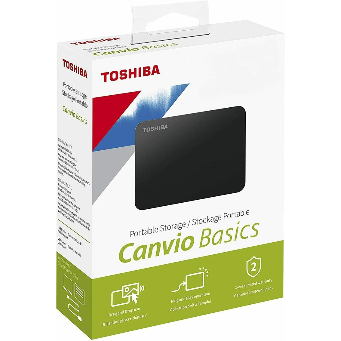 Disco duro externo hdd toshiba 1tb canvio basic 2.5pulgadas usb 3.2  negro