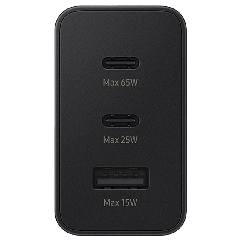 Cargador samsung duo usb tipo a + 2 x usb tipo c negro 65w