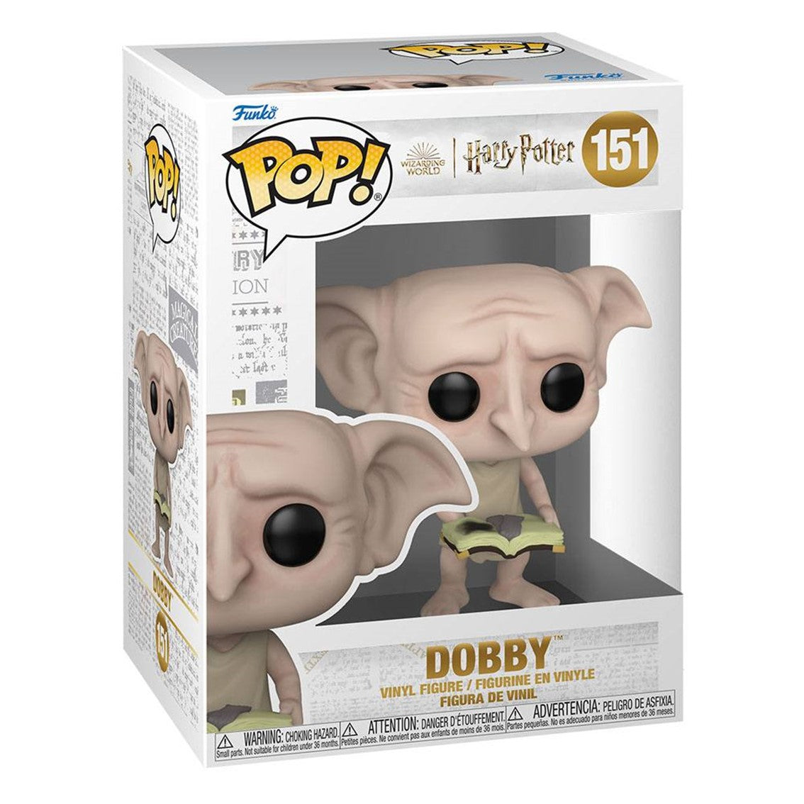 Funko pop harry potter la camara de los secretos dobby con libro y calcetin 6565