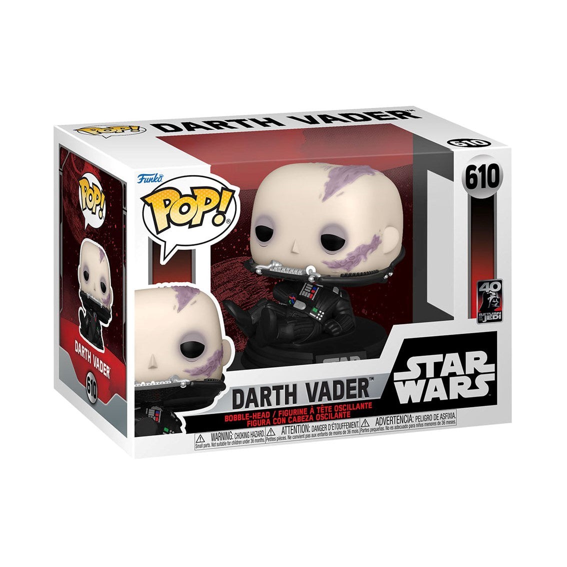 Funko pop star wars retorno del jedi 40 aniversario darth vader desenmascarado 70750