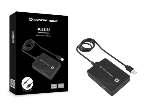 Hub usb 2.0 -  3.0 conceptronic hubbies10b 4 puertos y cable de 90cm