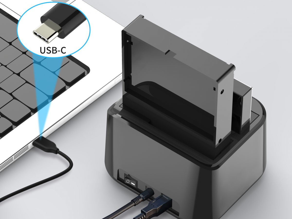 Base dock discos sata conceptronic 2 bahias 2.5pulgadas -  3.5pulgadas - usb tipo c - sata - funcion clonacion