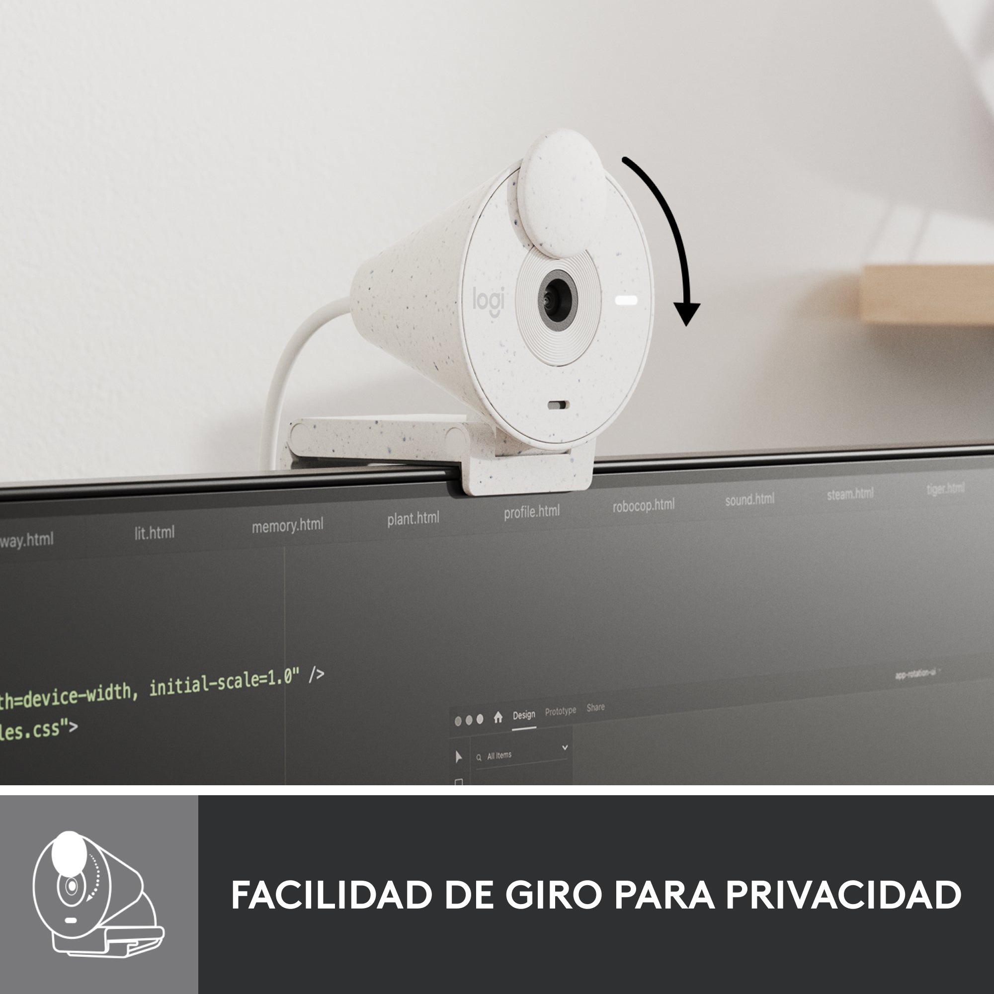 Webcam logitech brio 300 blanco crudo full hd -  usb tipo c