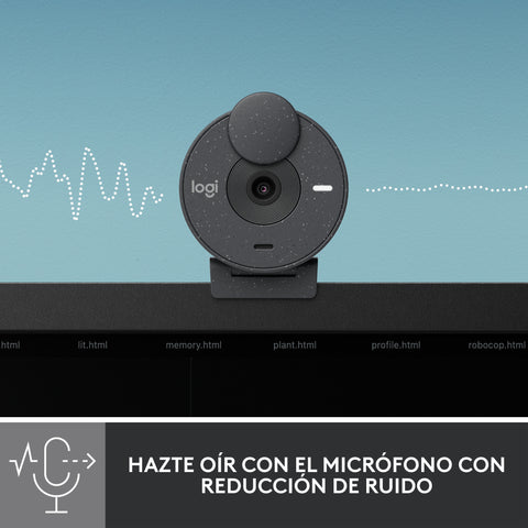 Webcam logitech brio 300 grafito full hd -  usb tipo c