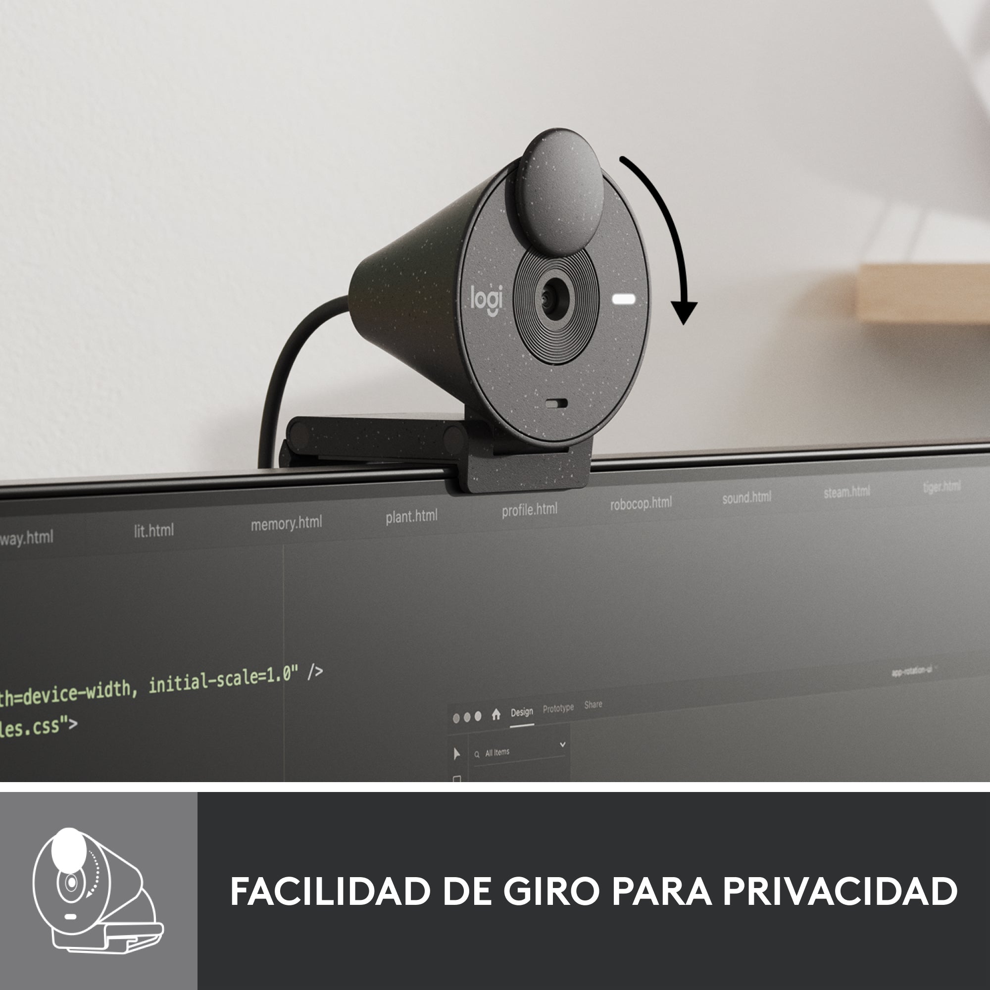 Webcam logitech brio 300 grafito full hd -  usb tipo c