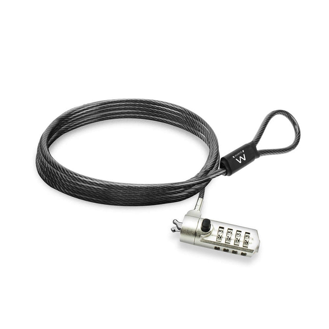 Cable de seguridad con candado ewent ew1243 para portatil con combinacion de numeros