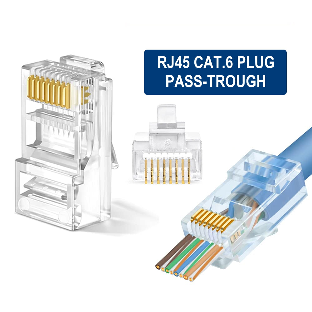 Conector rj45 ewent easyconnect im1206 cat.6 u - utp para cable redondo 100 unidades