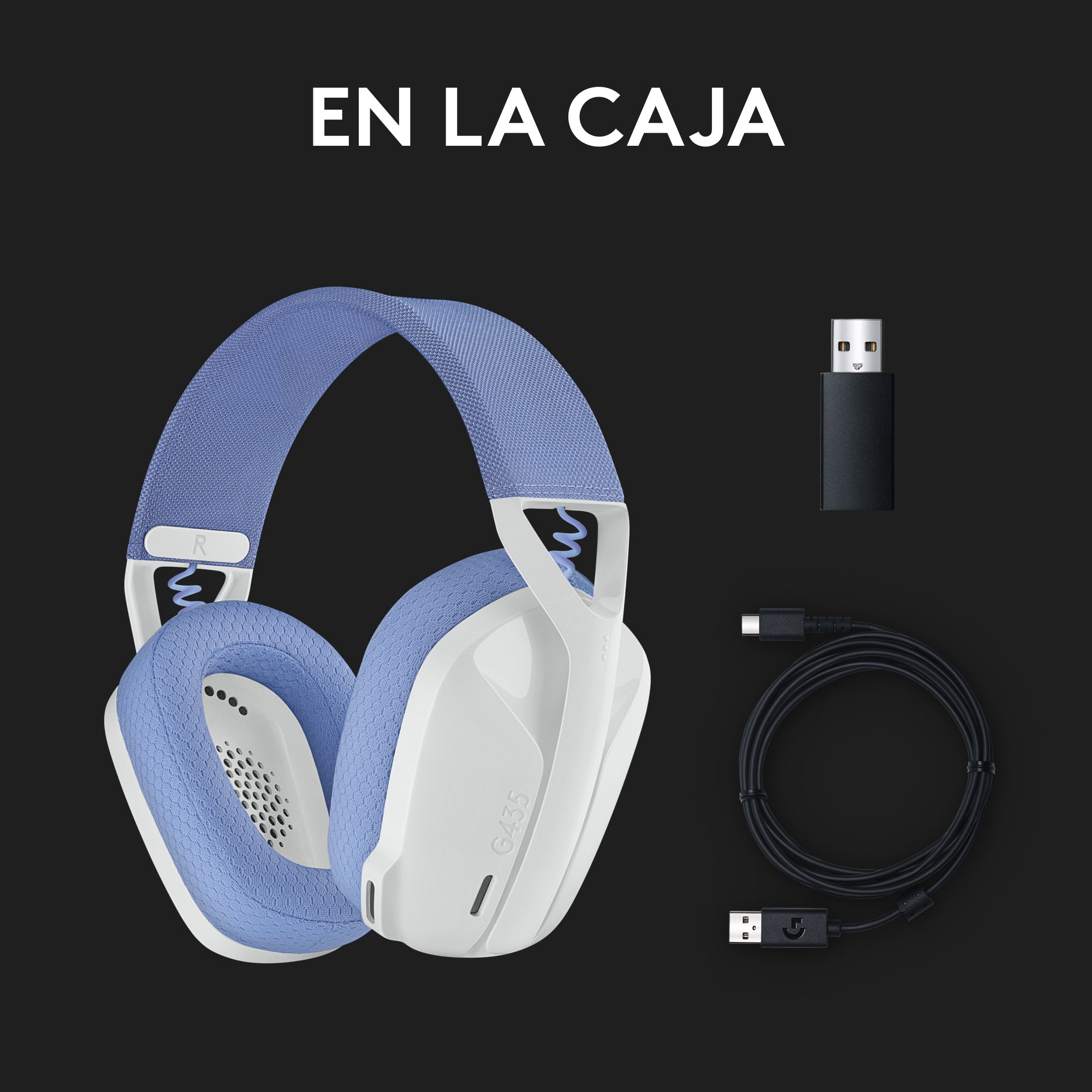 Auriculares con microfono logitech g435 gaming wireless inalambrico blanco