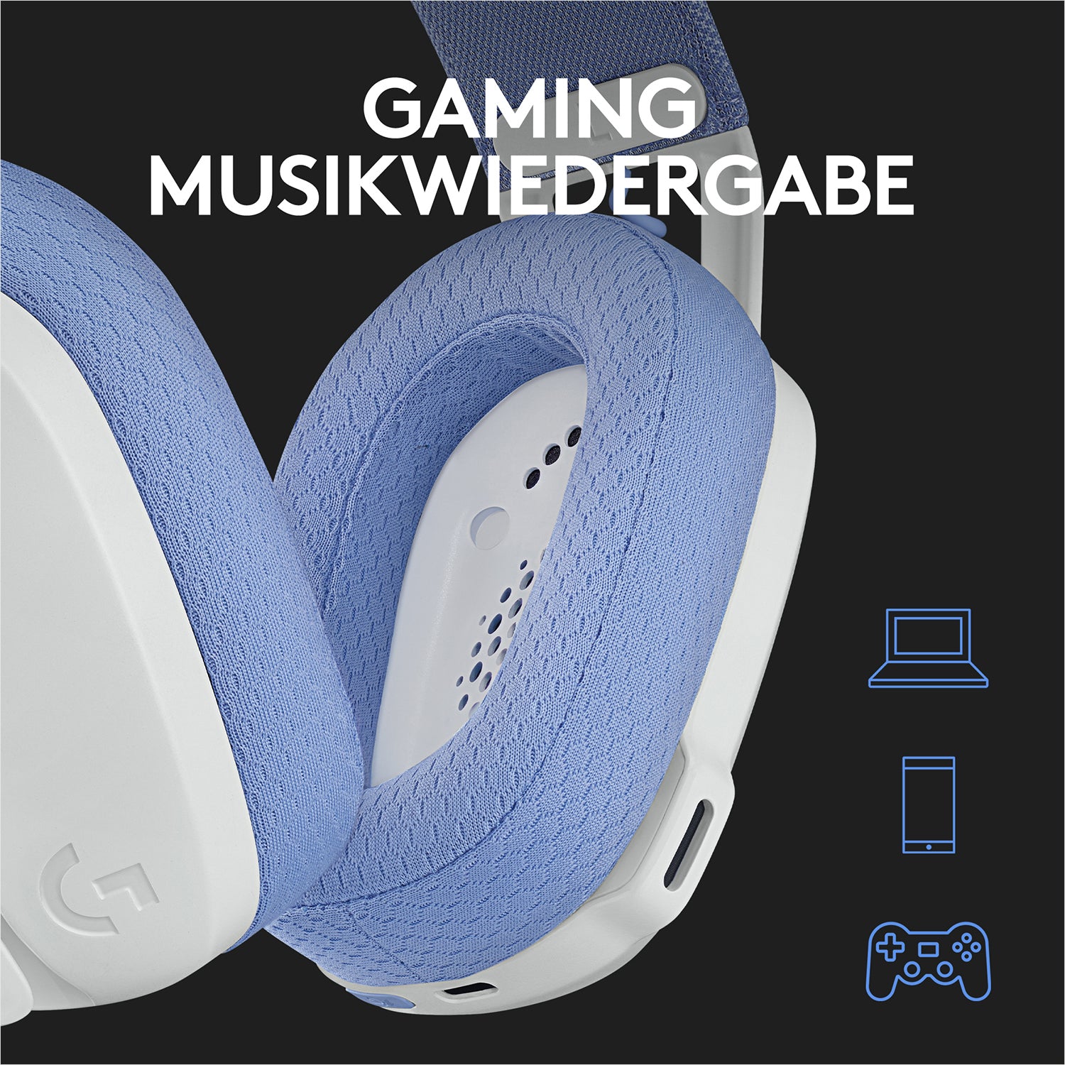 Auriculares con microfono logitech g435 gaming wireless inalambrico blanco