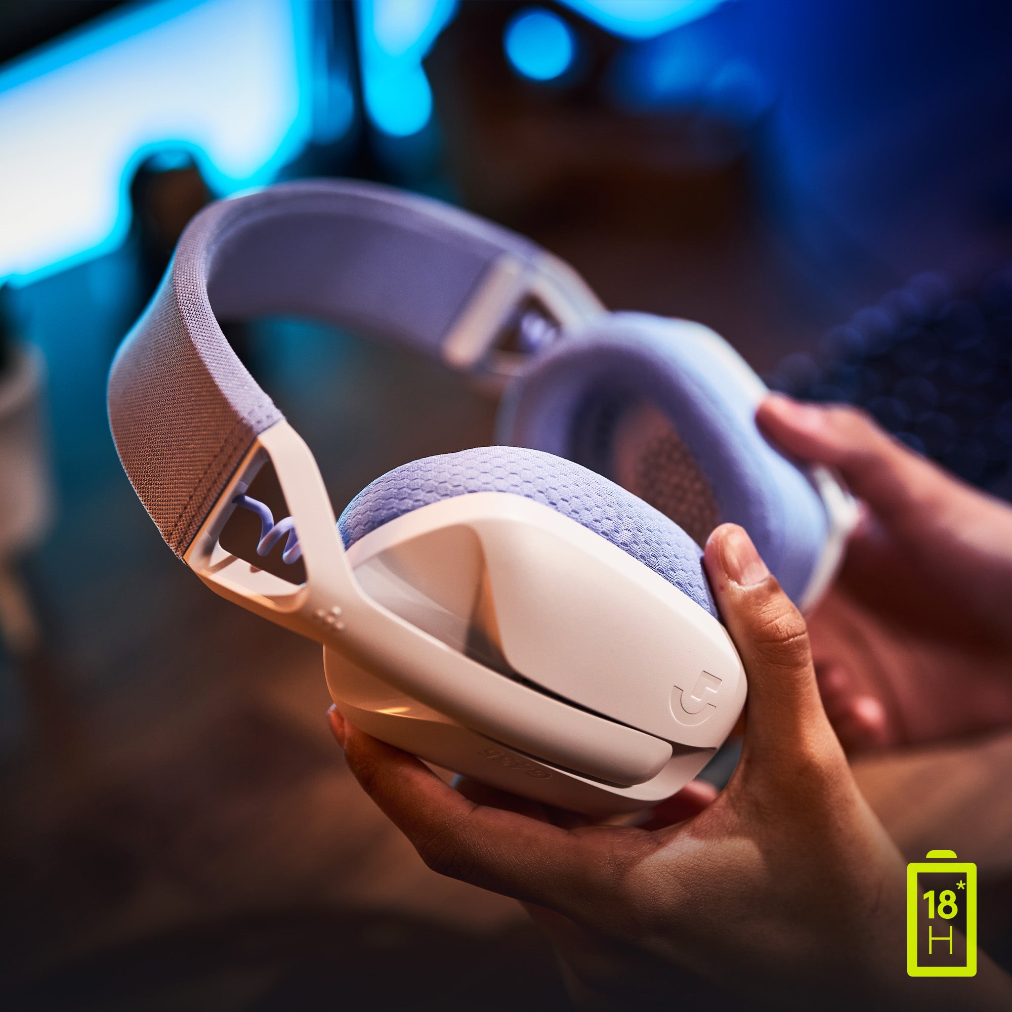 Auriculares con microfono logitech g435 gaming wireless inalambrico blanco