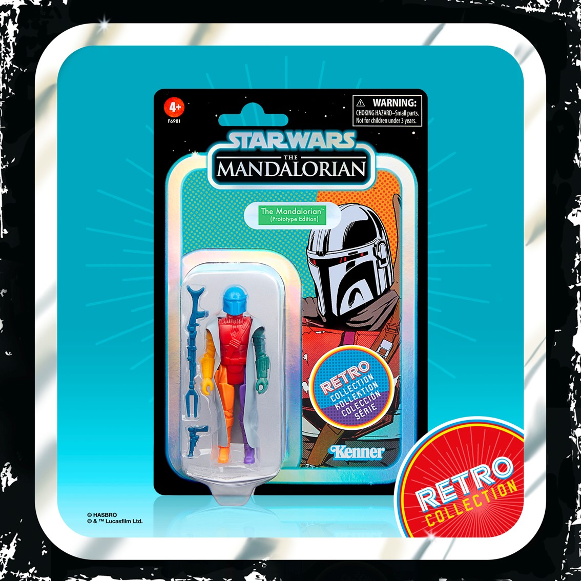 Figura hasbro star wars retro prototype series -  the mandalorian (modelo aleatorio)