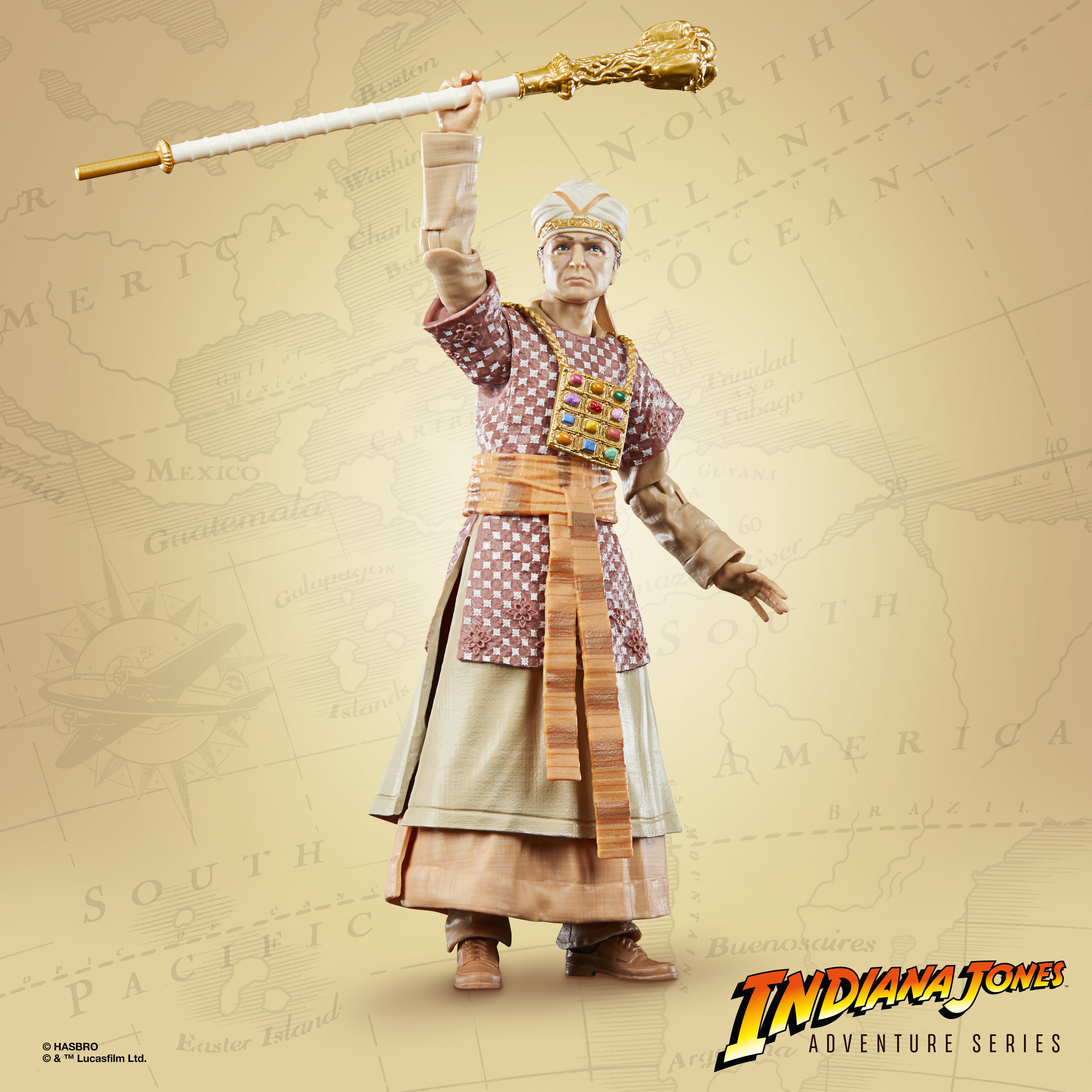 Figura hasbro indian jones adventure series -  rené belloq (ceremonial)