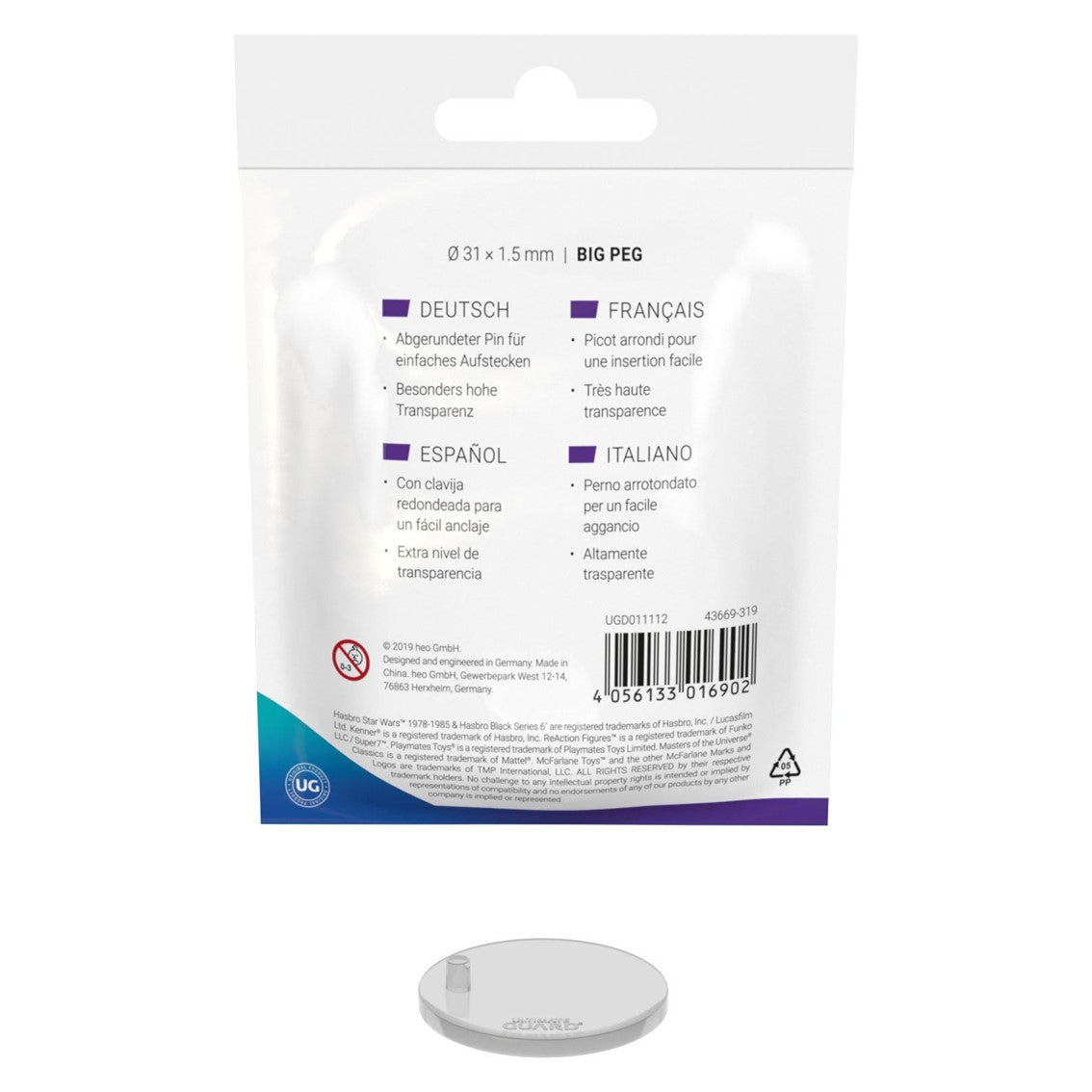 Soportes de figuras ultimate guard big peg vintage 20 unidades