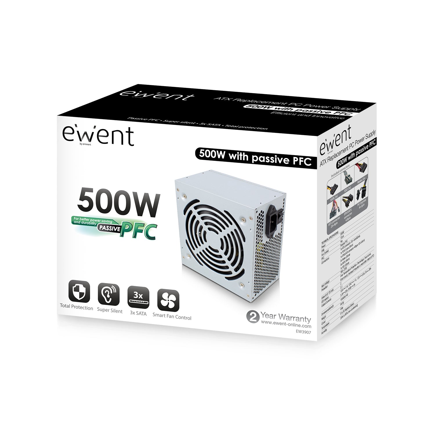 Fuente de alimentacion ewent ew3907 atx 500w