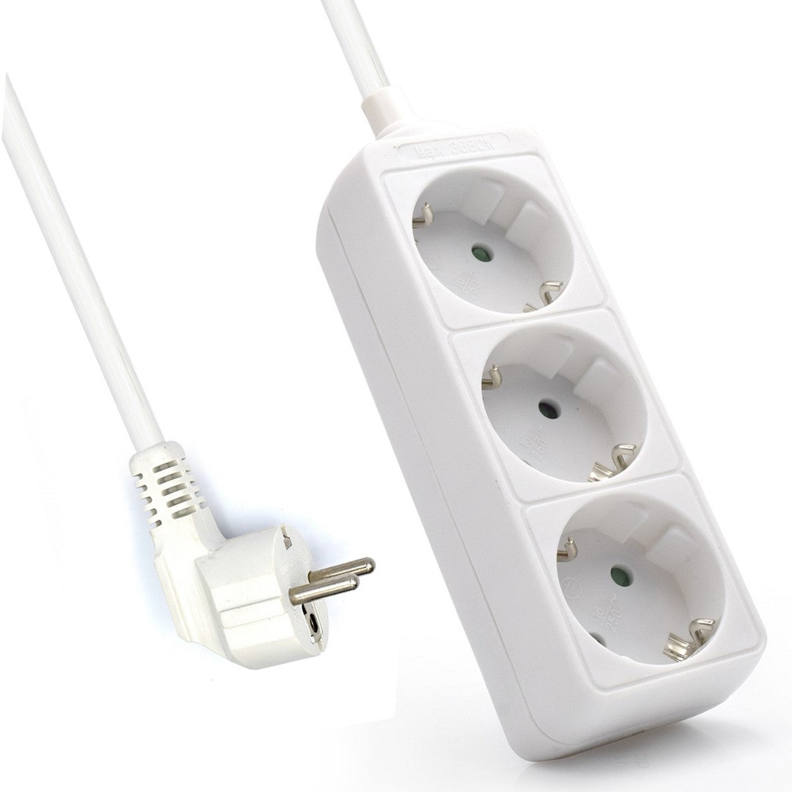 Regleta ewent 3 tomas shucko y 1.5 metros de cable blanco