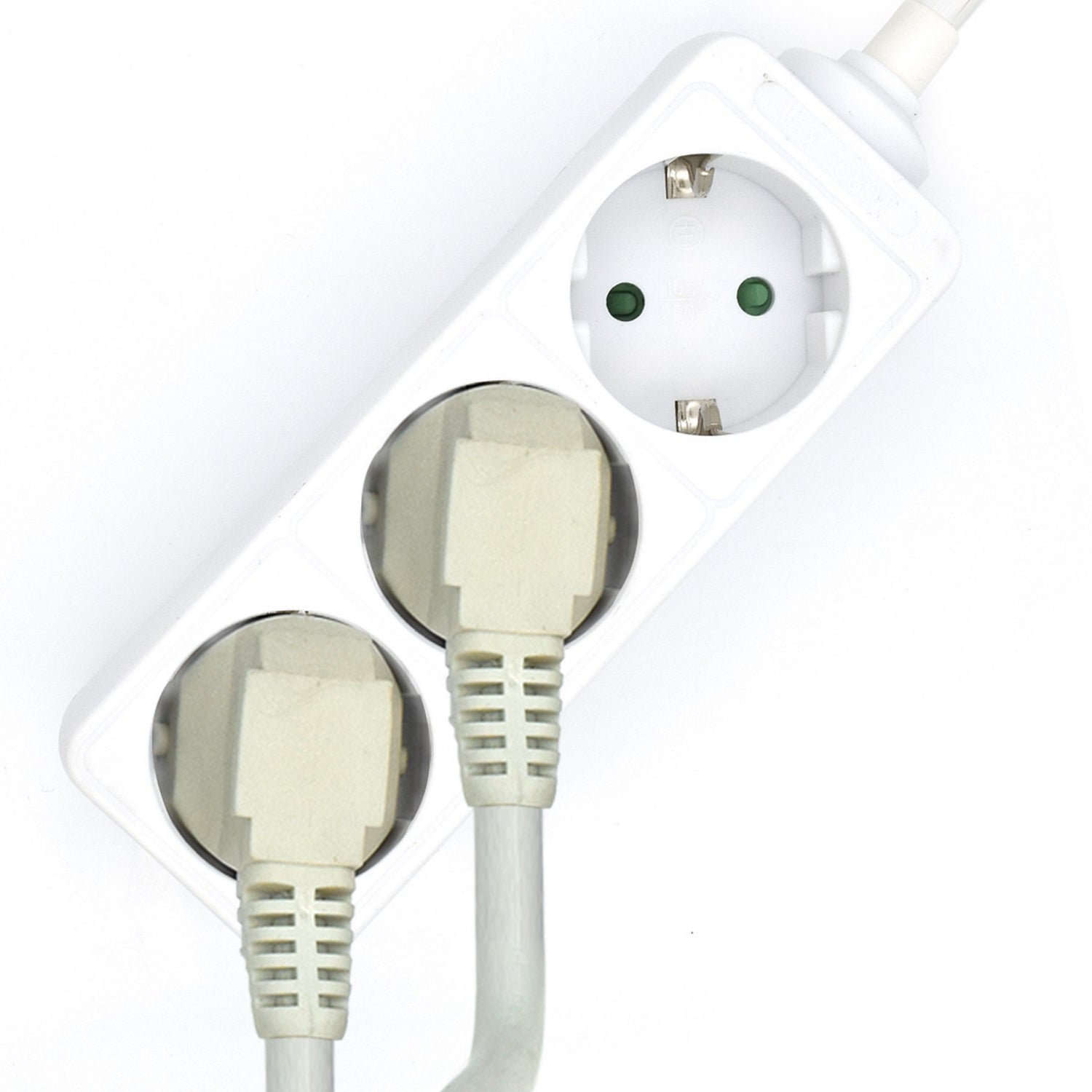 Regleta ewent 3 tomas shucko y 1.5 metros de cable blanco