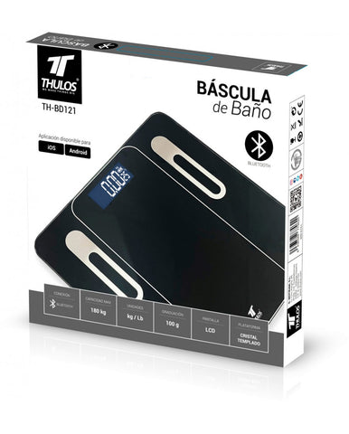 Bascula de baño thulos th - bd121 carga maxima 180kg - app para ios y android