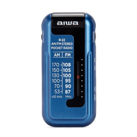 Radio de bolsillo aiwa mini pocket radio am - fm r - 22 azul