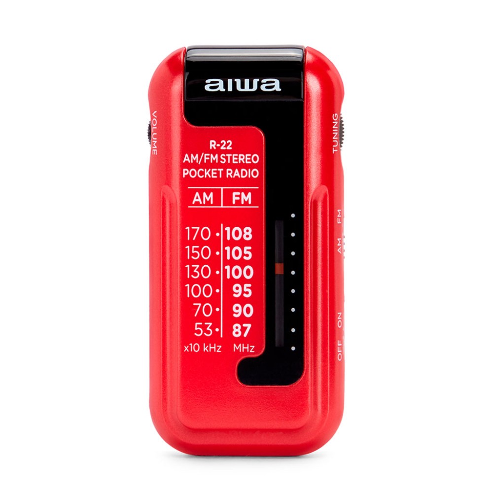 Radio de bolsillo aiwa mini pocket radio am - fm r - 22 rojo