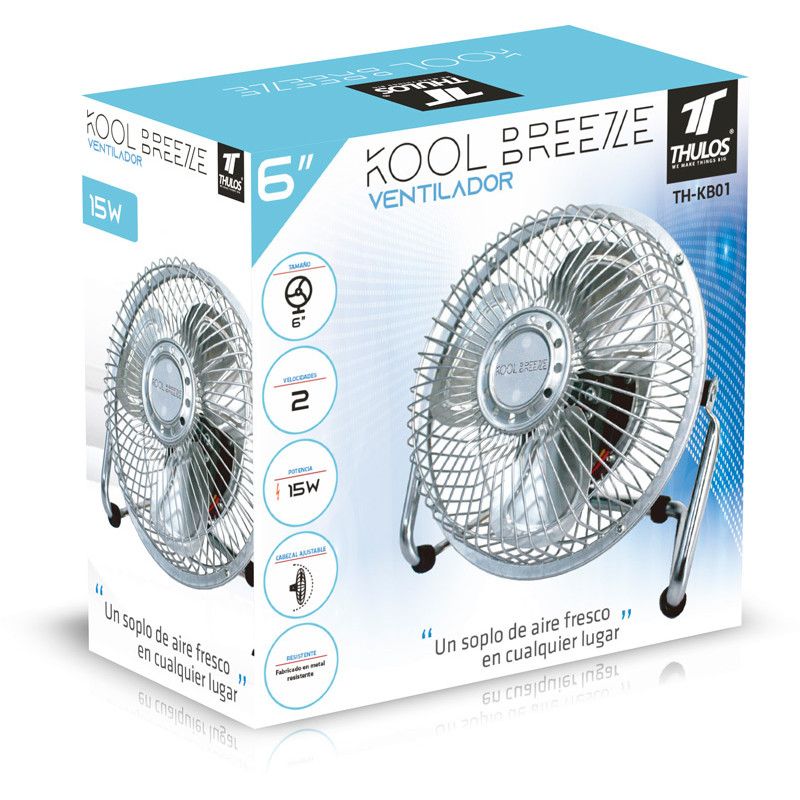 Ventilador mini de sobremesa thulos th - kb01 15cm 15w