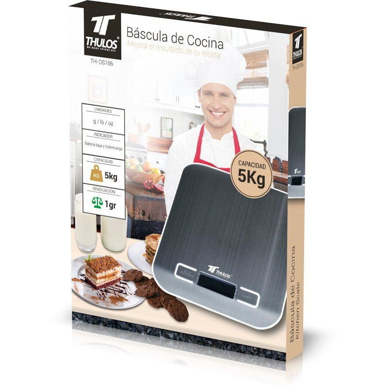 Bascula de cocina digital thulos th - ds106 carga maxima 5kg