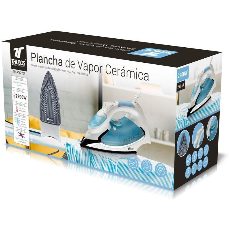 Plancha de vapor thulos th - pv2201 azul 2200w