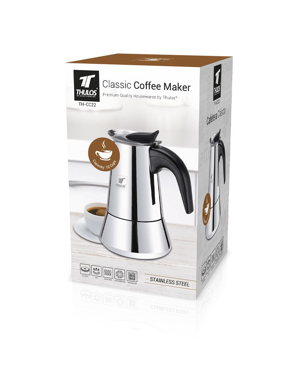 Cafetera clasica thulos th - cc22 10 tazas