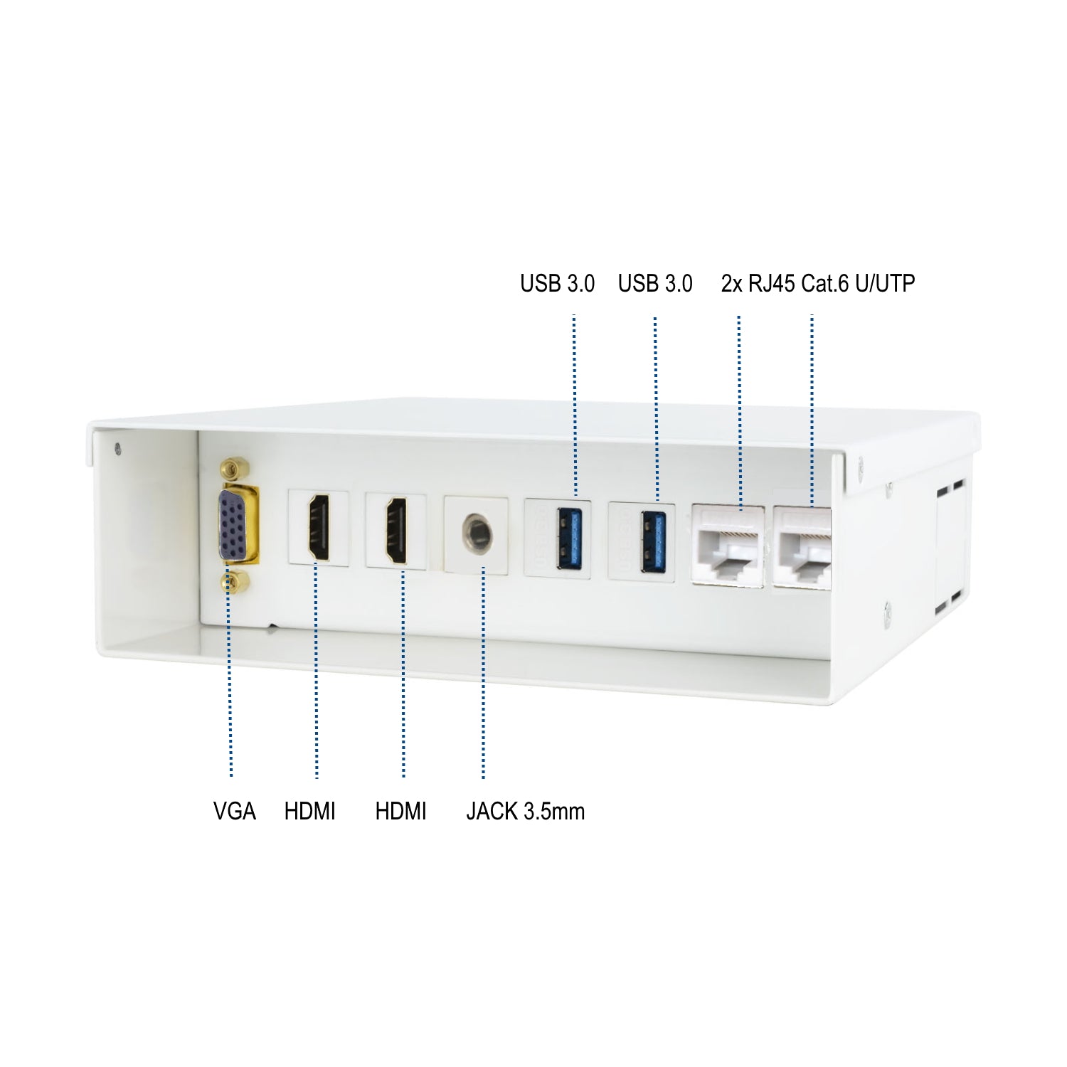 Caja de conexiones multimedia multimedia ewent ew1555 2 x hdmi - 2 x usb - 2 x rj45 - vga - jack 3.5mm