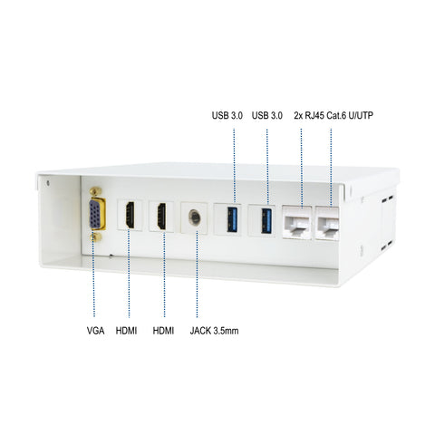 Caja de conexiones multimedia multimedia ewent ew1555 2 x hdmi - 2 x usb - 2 x rj45 - vga - jack 3.5mm