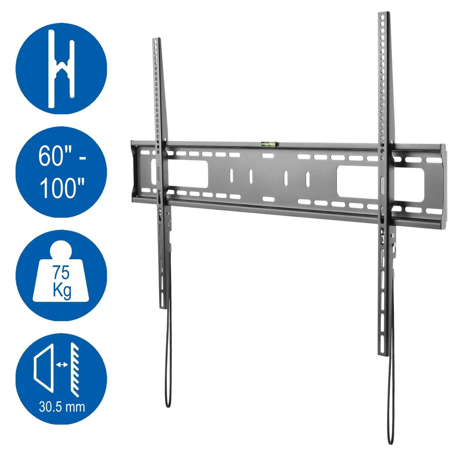 Soporte de pared ewent ew1504 para tv de 60pulgadas - 100pulgadas carga maxima 75kg