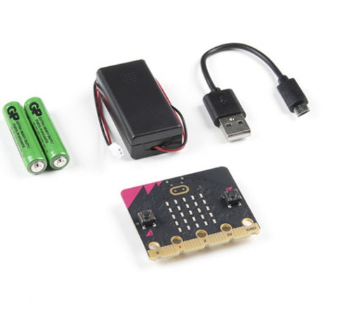 Kit micro:bit go v2.2 con placa microbit + pilas + portapilas + cable usb